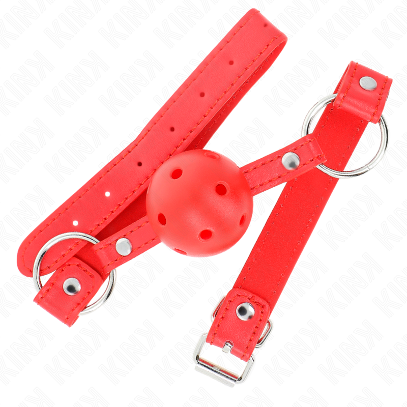 KINK - PALLA TRASPIRANTE 4 CM BAVAGLIO CON DOPPIO RIVETTO MODELLO 1 ROSSO 62,5 x 2,5 CM REGOLABILE 42-58 CM