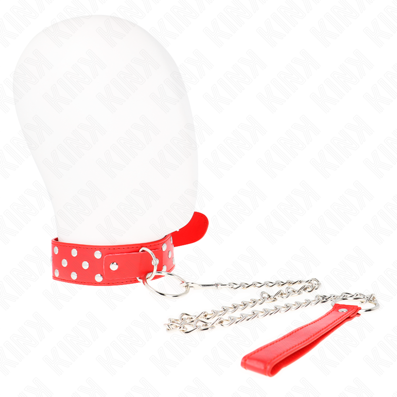 KINK - COLLANA CON CINTURINO A CERCHIO E CINTURA 65 CM ROSSO REGOLABILE 36-50 CM X 3,8 CM