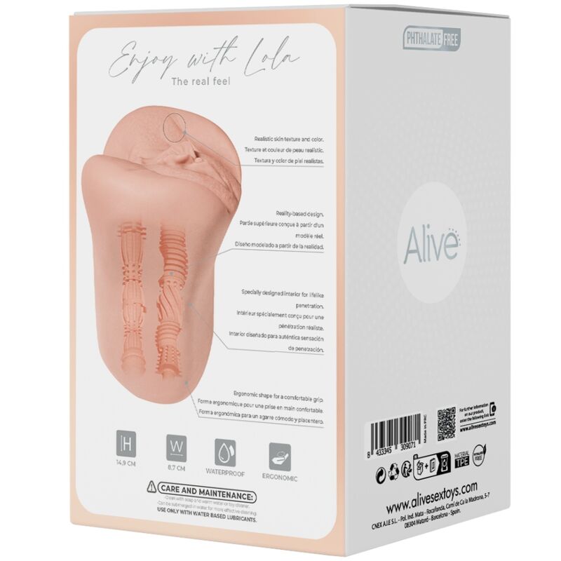 ALIVE - LOLA DOPPELTER MÄNNLICHER MASTURBADOR VAGINAL &amp; ANAL SUPER REALISTISCHES FLEISCH