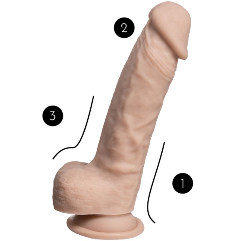 SILEXD - MODELL 1 ECHTE HAUT REALISTISCHER PENIS THERMO REAKTIV 17,8 CM FLEISCH