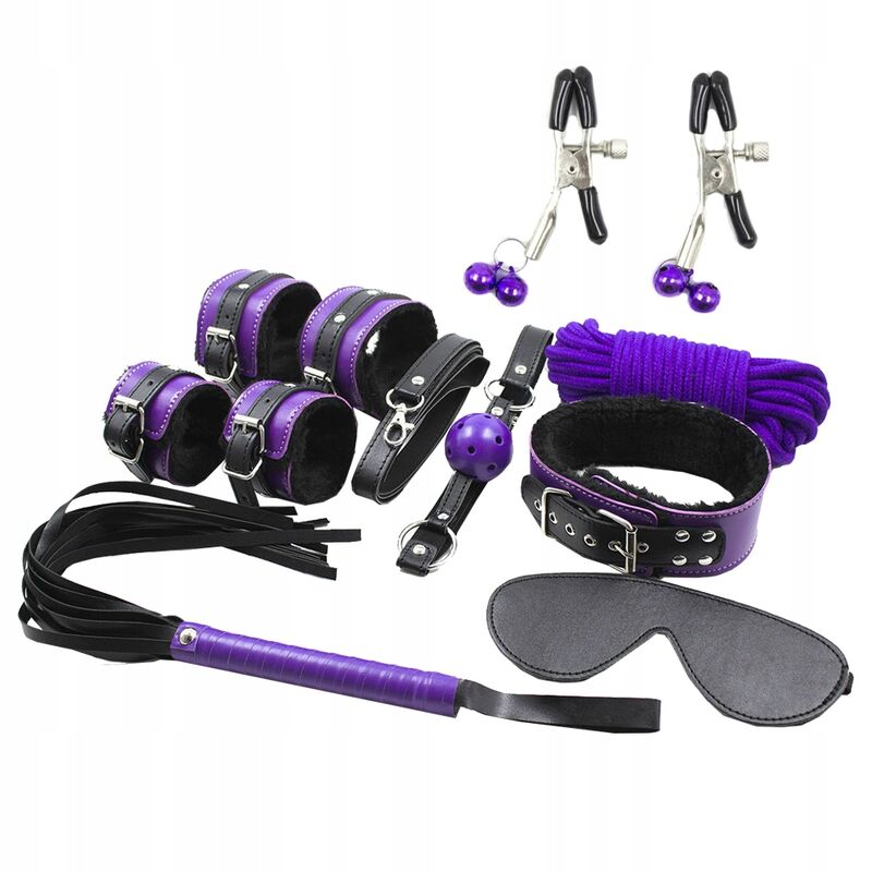 SECRETPLAY - BDSM SET 8PZ VIOLA/NERO