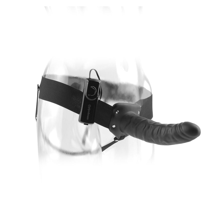 SERIE FETISH FANTASY - STRAP-ON VIBRANTE CAVO DA 19 CM NERO