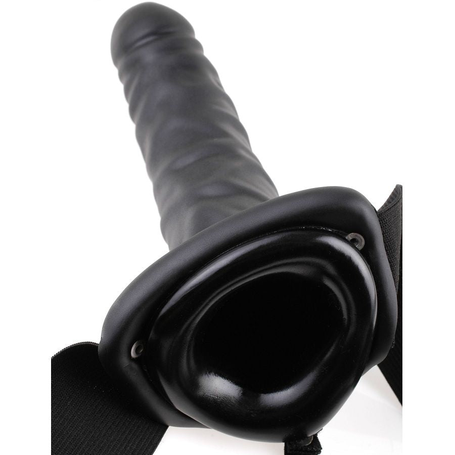 SERIE FETISH FANTASY - STRAP-ON VIBRANTE CAVO DA 19 CM NERO