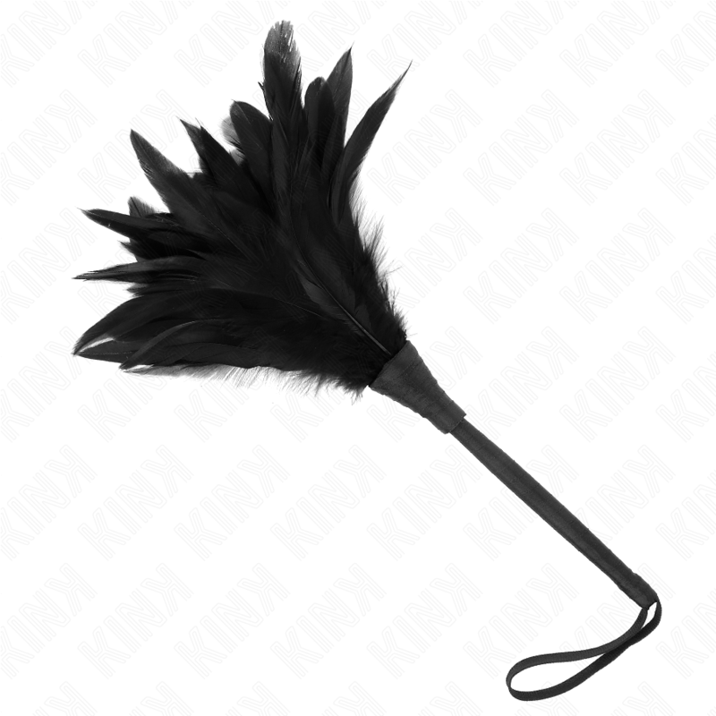 KINK - BLACK MAIDS HORN SHAPED TICKLE CHICKEN FEATHERS 36 CM