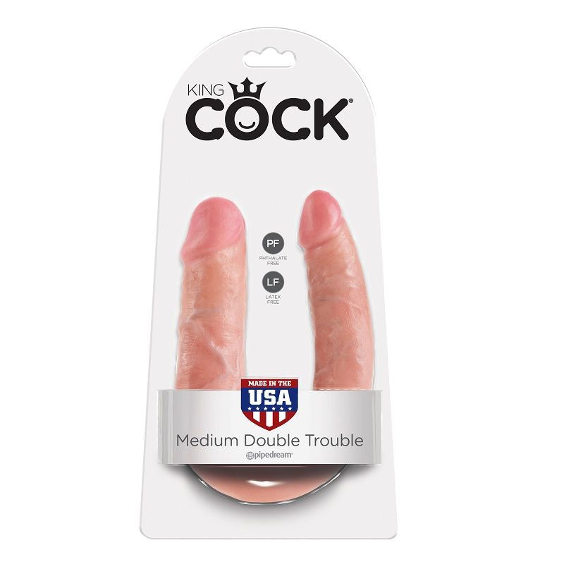 KING COCK - U-FÖRMIG MITTLERE DOUBLE TROUBLE FLESH 13,9 CM