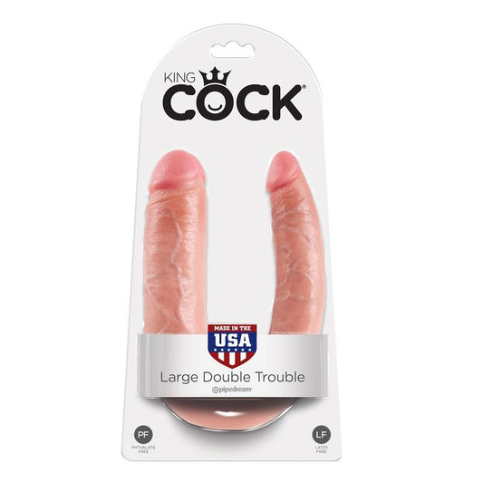 KING COCK - U-FÖRMIG GROSSES DOUBLE TROUBLE FLESH 17,8 CM