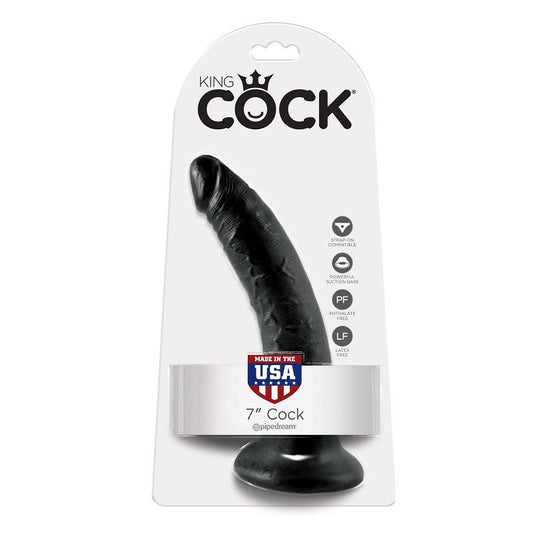 KING COCK - 7 DILDO NERO 17,8 CM