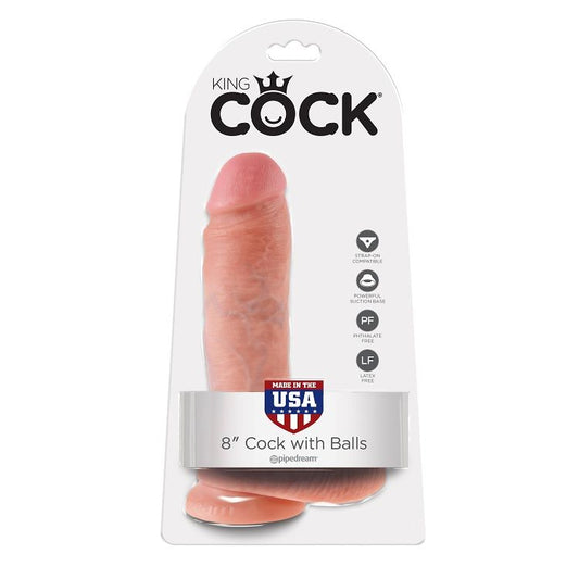 KING COCK - 8 DILDO FLESH CON PALLE 20,3 CM