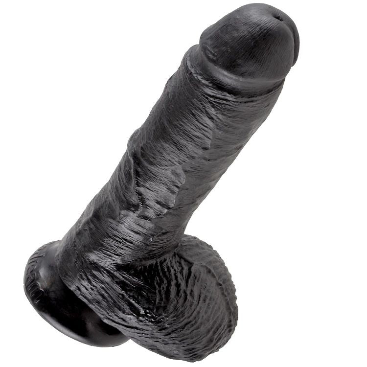 KING COCK - 8 DILDO NERO CON PALLE 20,3 CM