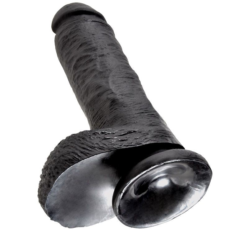 KING COCK - 8 DILDO NERO CON PALLE 20,3 CM