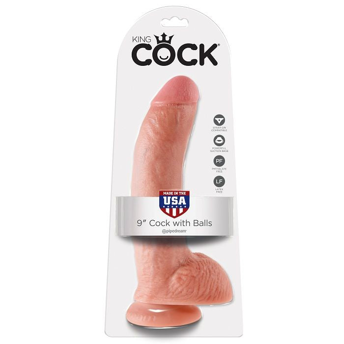 KING COCK - 9 DILDO FLESH WITH BALLS 22.9 CM