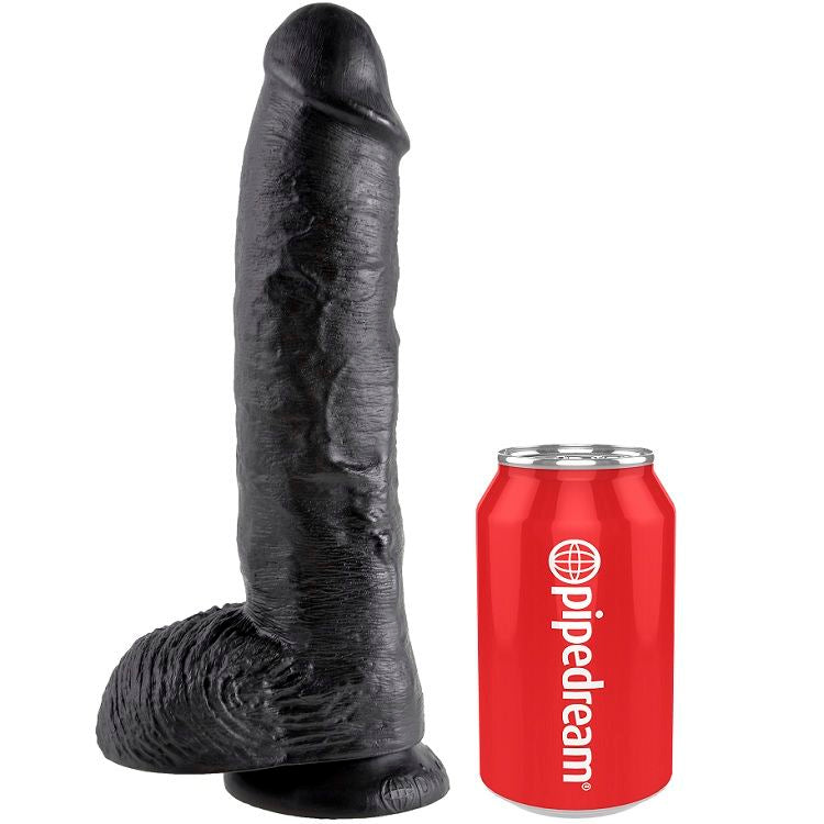 KING COCK - 10 DILDO NERI CON PALLE 25,4 CM