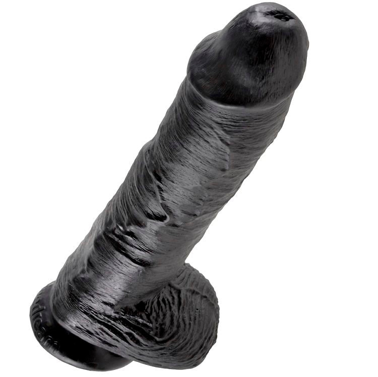 KING COCK - 10 DILDO NERI CON PALLE 25,4 CM