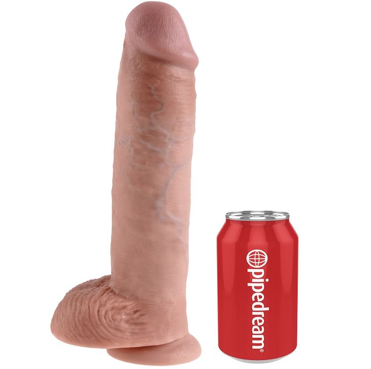 KING COCK - 11 DILDO FLESH CON PALLE 28 CM