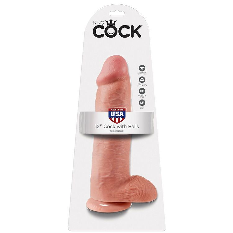 KING COCK - 12 DILDO FLESH CON PALLE 30,48 CM