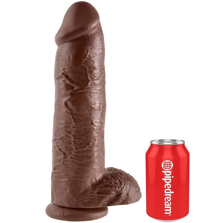 KING COCK - 12 DILDO MARRONE CON PALLE 30,48 CM