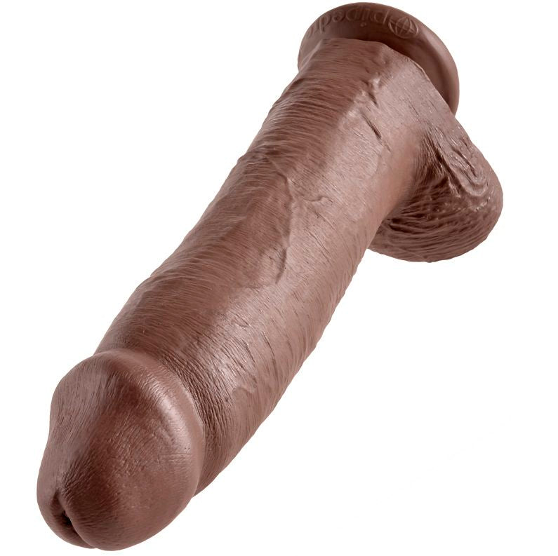 KING COCK - 12 DILDO MARRONE CON PALLE 30,48 CM