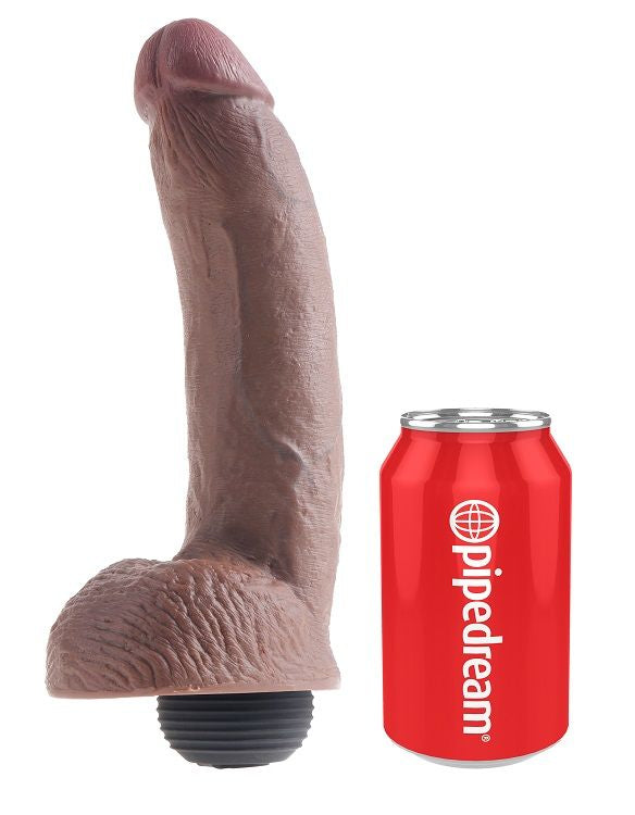 KING COCK - EIACUATORE REALISTICO MARRONE PENE 22,86 CM