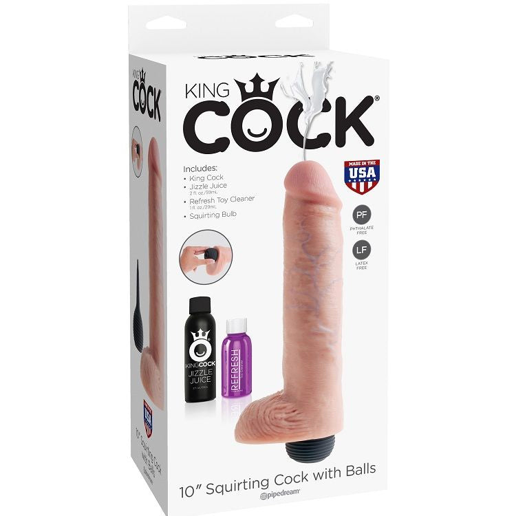 KING COCK - REALISTISCHER PENIS MIT NATÜRLICHEM EJAKULATOR, 25,40 CM