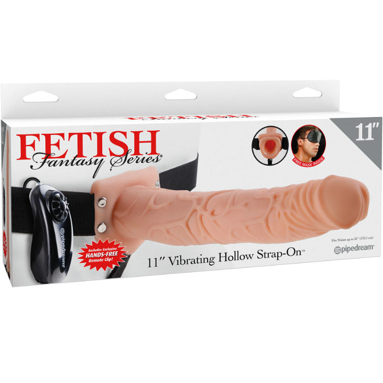 SERIE FETISH FANTASY - SERIE 11 HOLLOW STRAP-ON VIBRANTE CON PALLINE 27,9CM FLESH