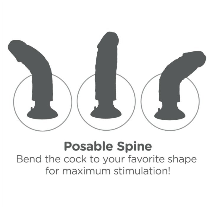 KING COCK - 17,78 CM CAZZO VIBRANTE CON PALLE FLESH