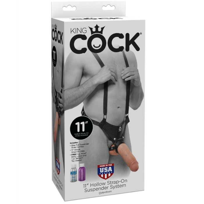 KING COCK - 28 CM HOHL STRAP-ON STRAP-ON-SYSTEM FLESH