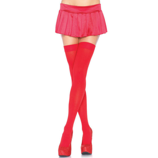 LEG AVENUE - CALZE AUTOREGGENTI IN NYLON ROSSE