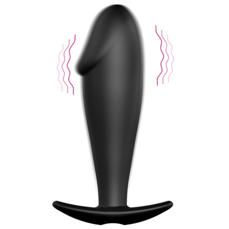 PRETTY LOVE - TAPPO ANALE IN SILICONE A FORMA DI PENE E 12 MODALITÀ DI VIBRAZIONE NERO