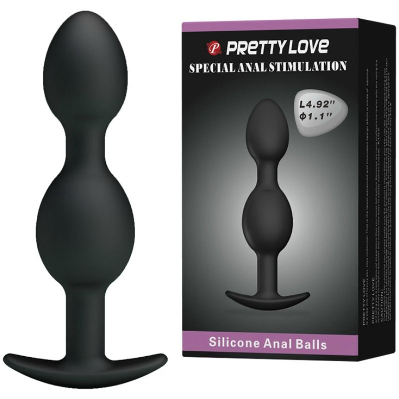 PRETTY LOVE - PALLINE ANALI IN SILICONE 12,5 CM NERE