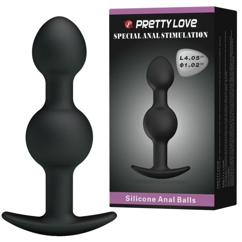 PRETTY LOVE - SFERE ANALI IN SILICONE PER STIMOLAZIONE SPECIALE 10,3 CM NERE