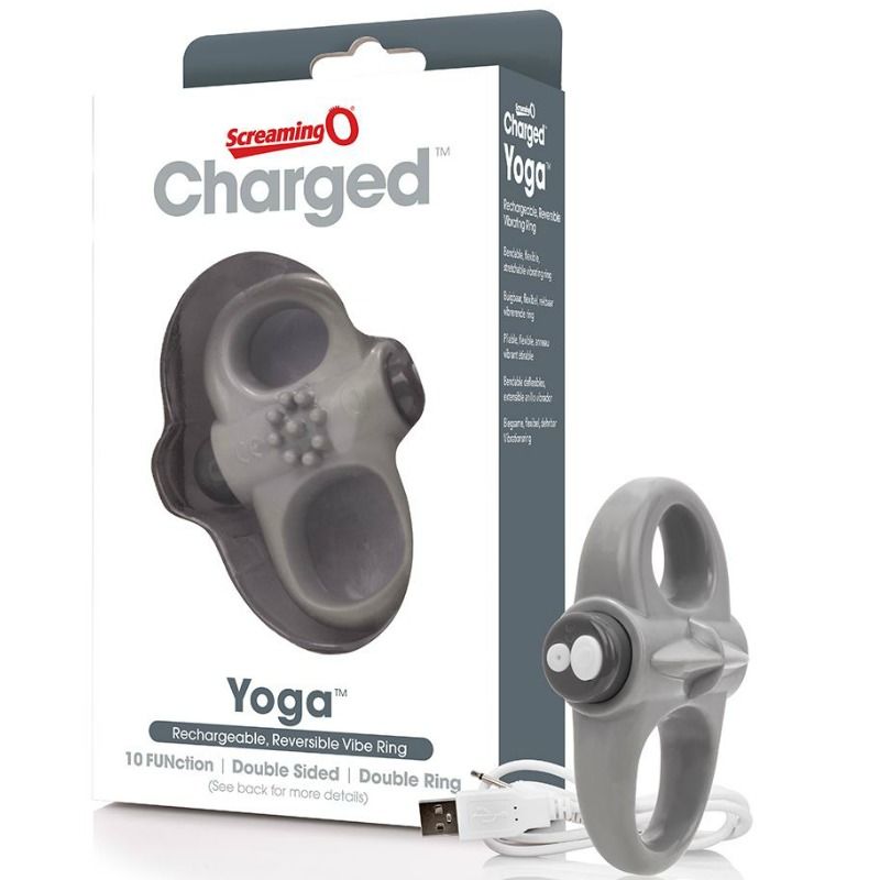 SCREAMING O - RECHARGEABLE VIBRATING RING YOGA GRAY