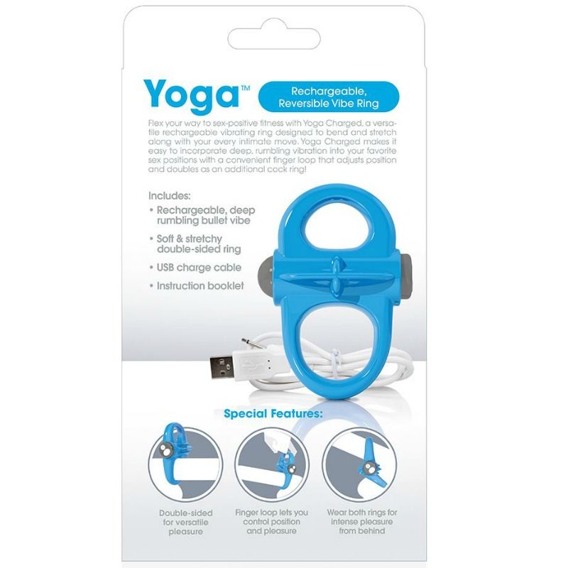 SCREAMING O - RECHARGEABLE VIBRATING RING YOGA BLUE