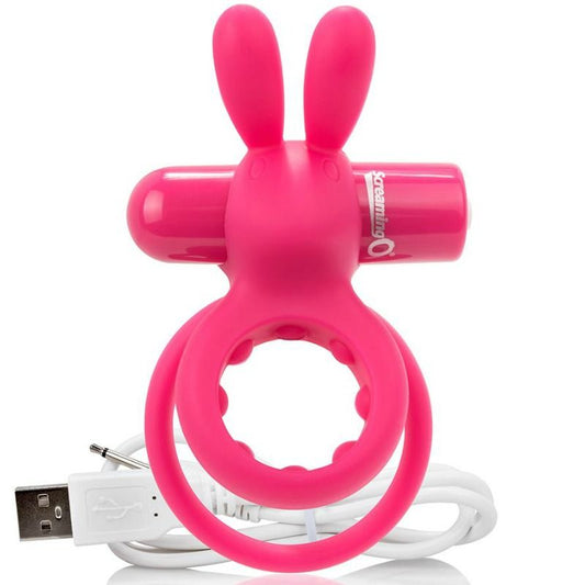 SCREAMING O - RECHARGEABLE DOUBLE RING WITH RABBIT HARE PINK