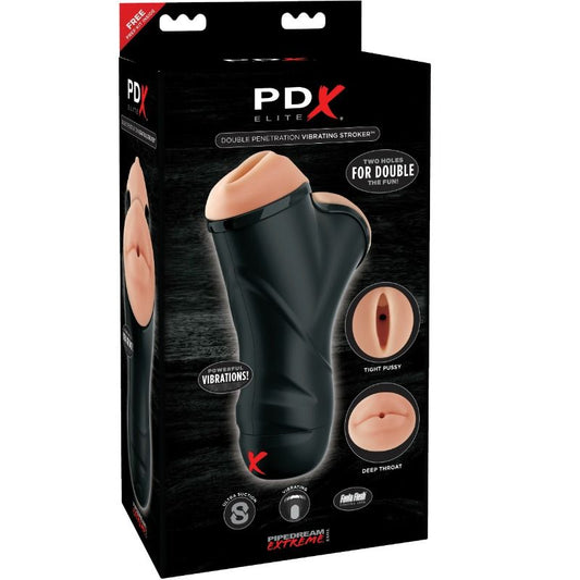 PDX ELITE - VIBRIERENDER STROKER MIT DOPPELTER PENETRATION