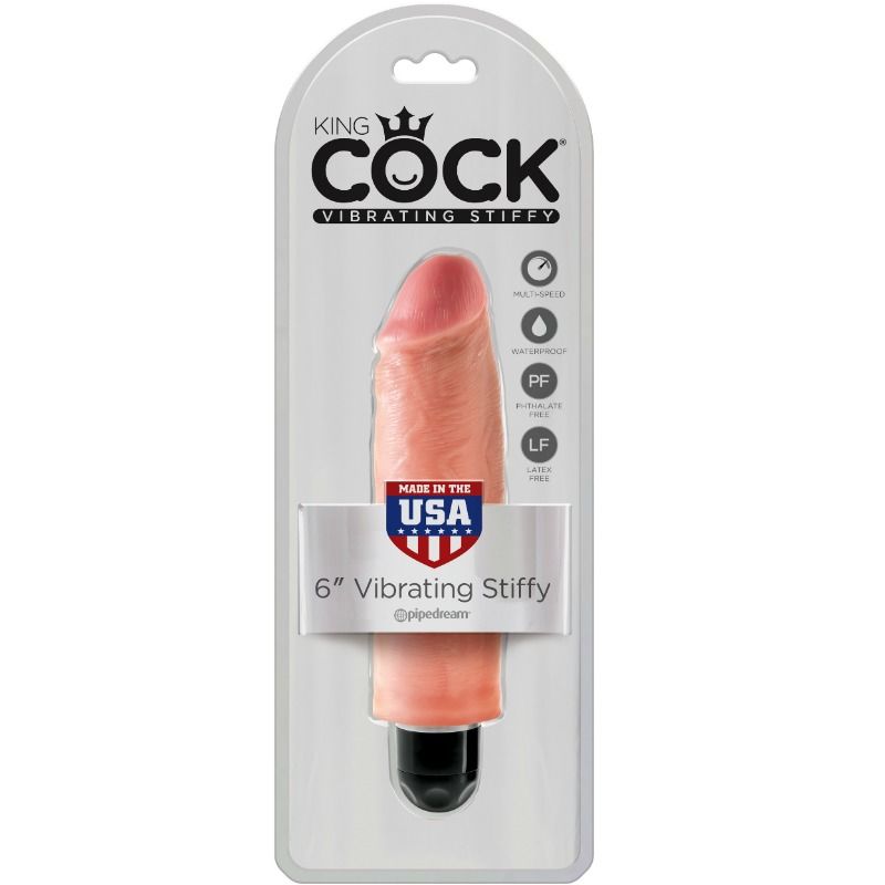 KING COCK - 15.24 CM VIBRATING STIFFY FLESH