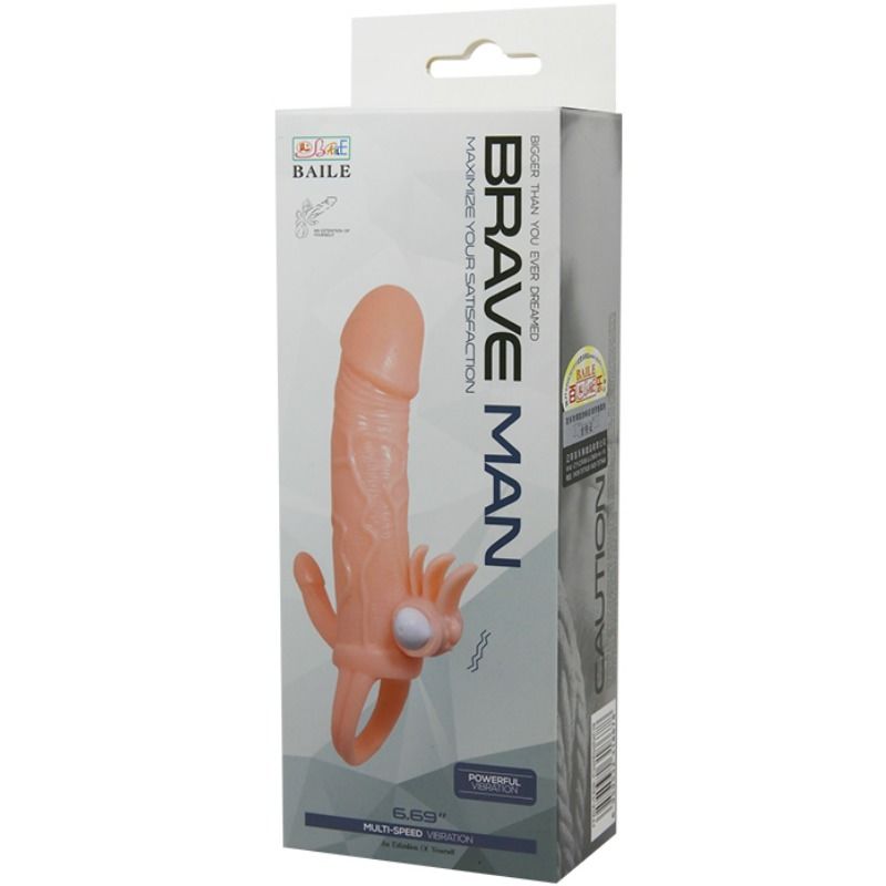 BAILE - BRAVE UOMO COPERTURA PENE CON CLITORIDE E STIMOLAZIONE ANALE CARNE 16,5 CM