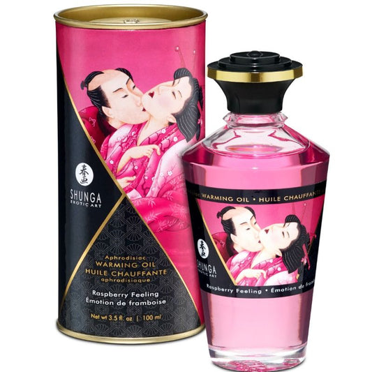 SHUNGA - OLIO DA MASSAGGIO EFFETTO CALORE GUSTO INTENSO DI LAMPONE 100 ML