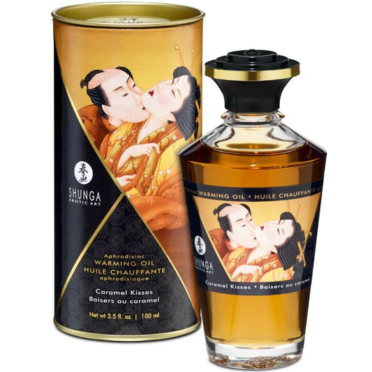 SHUNGA - OLIO DA MASSAGGIO CON EFFETTO CALORE AL GUSTO DI CARAMELLO 100 ML