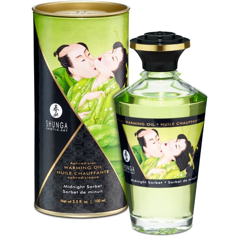 SHUNGA - MASSAGEÖL MIT WÄRMEEFFEKT MIDNIGHT SORBT GESCHMACK 100 ML