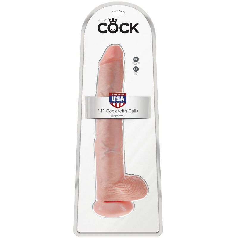 KING COCK - DILDO MIT HODEN 35,6 CM FLEISCH