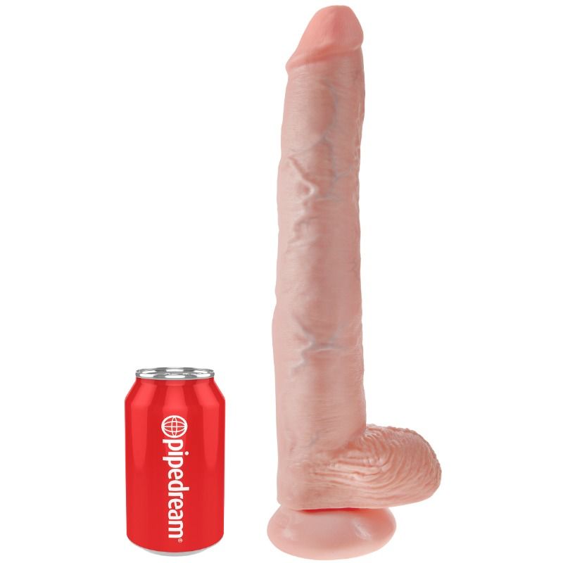 KING COCK - DILDO MIT HODEN 35,6 CM FLEISCH