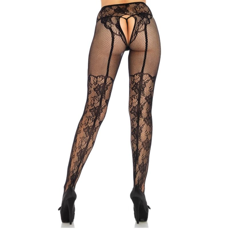 LEG AVENUE - CALZA FIORI DESIGN RETRO SENZA CAVALLO TAGLIA UNICA