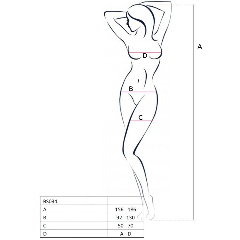 PASSION - BODYSTOCKING BIANCO DONNA BS034 TAGLIA UNICA