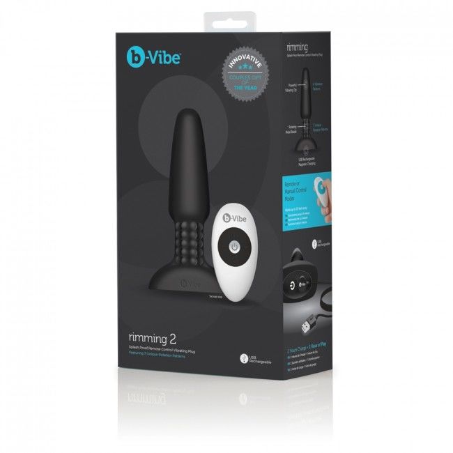 B-VIBE - RIMMING TELECOMANDO PLUG ANALE 2 NERO