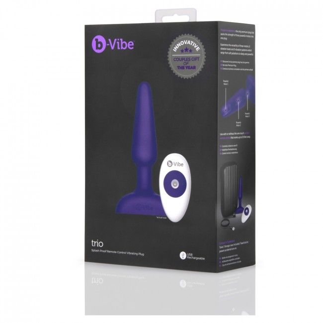 B-VIBE - TRIO TELECOMANDO PLUG ANALE LILLA