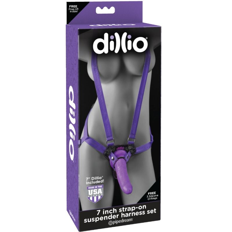 DILLIO - 7 INCH STRAP-ON  SUSPENDER HARNESS SET