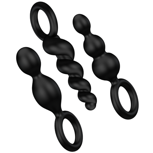 SATISFYER - ANAL PLUGS SET 3 STK SCHWARZ