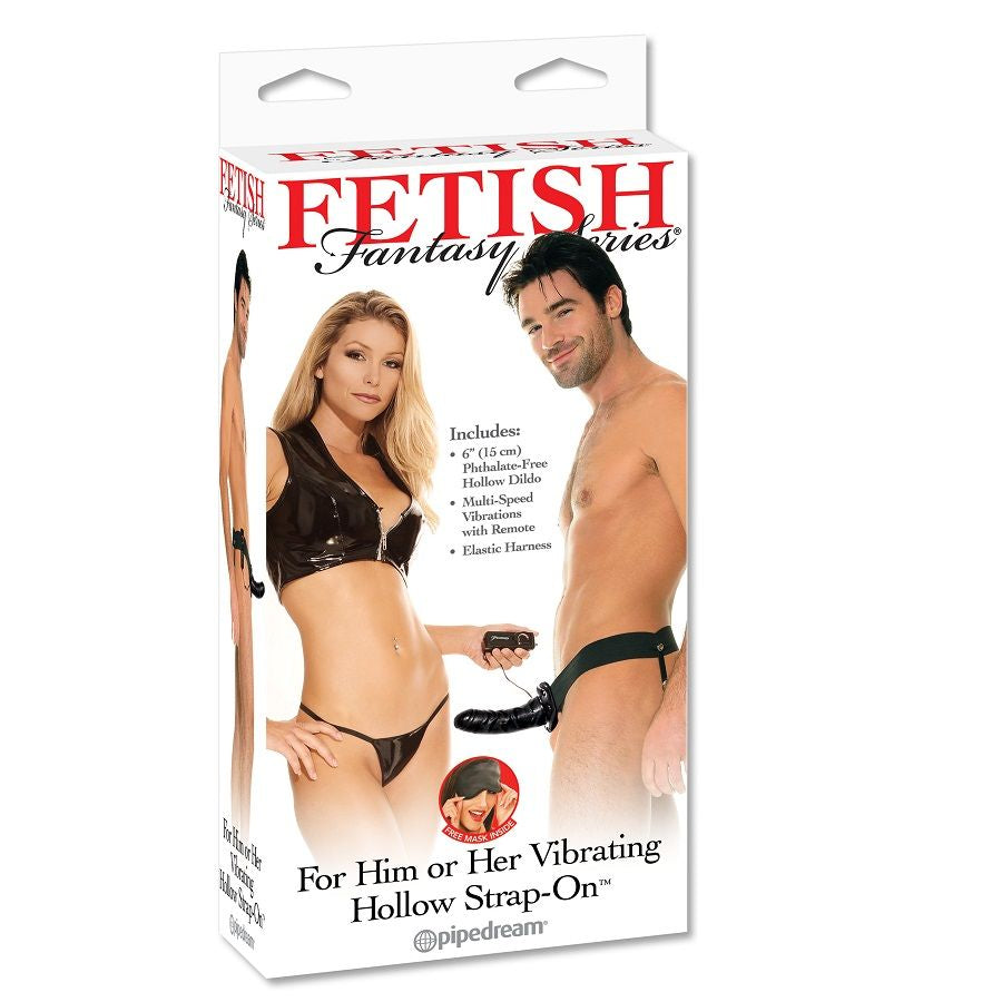 SERIE FETISH FANTASY - STRAP-ON VIBRANTE CAVO PER LEI O LUI NERO