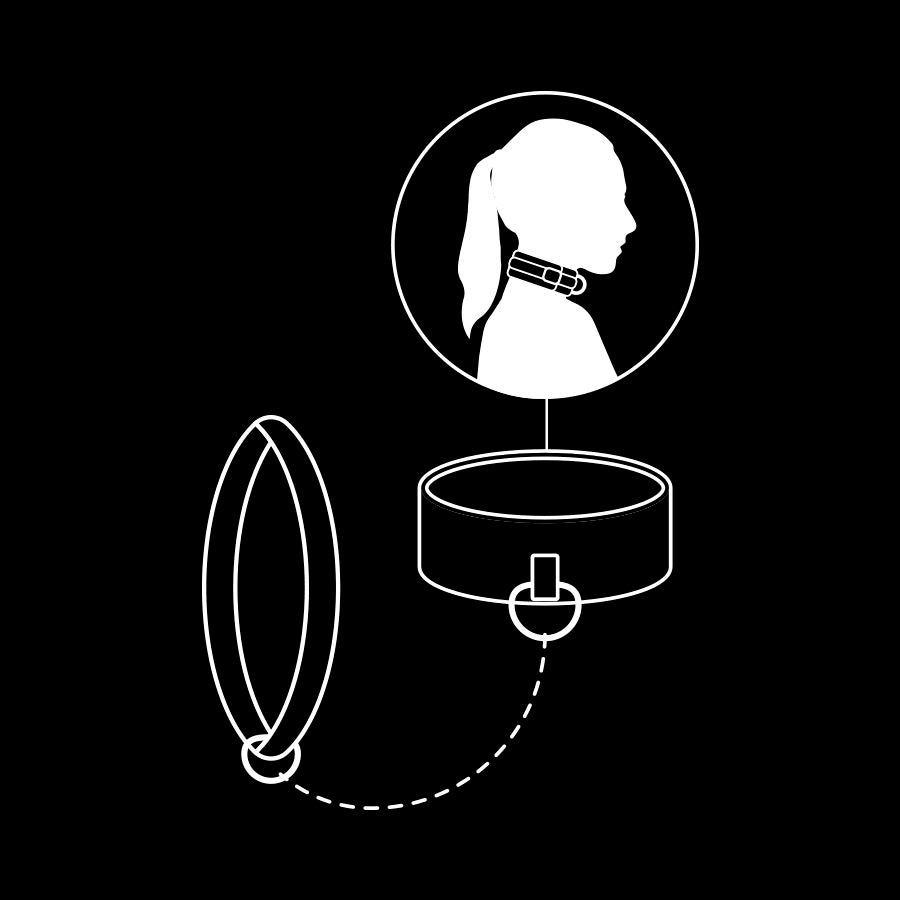 FETISH SOTTOMESSO - COLLANA CON CATENA RIVESTITA IN NOPRENE