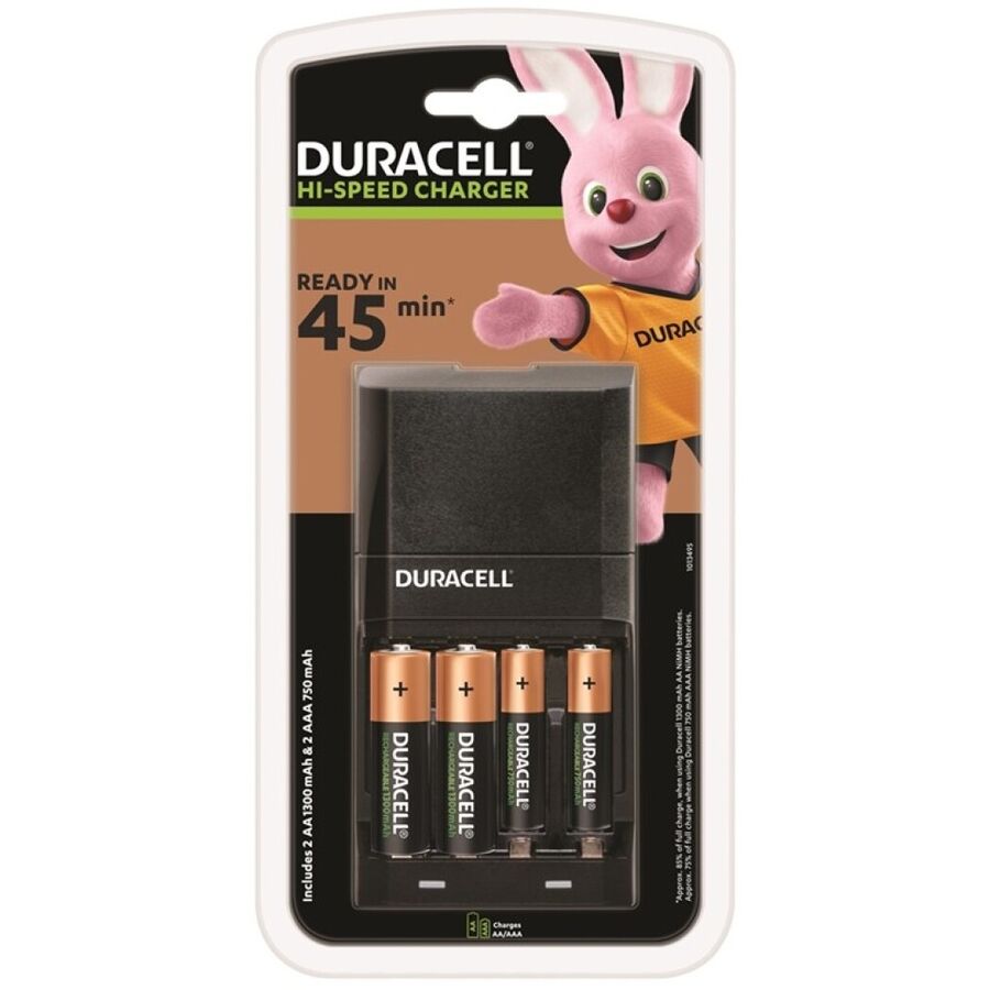 DURACELL - LADEGERÄT 45 MIN. + 2xAA 1700 mAh + 2xAAA 750 mAh